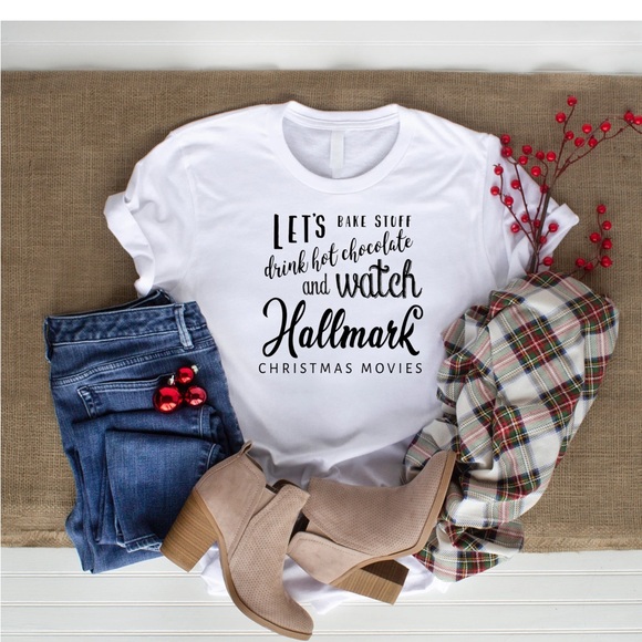 Handmade Tops - Hot Chocolate and Christmas Movies Handmade Tee